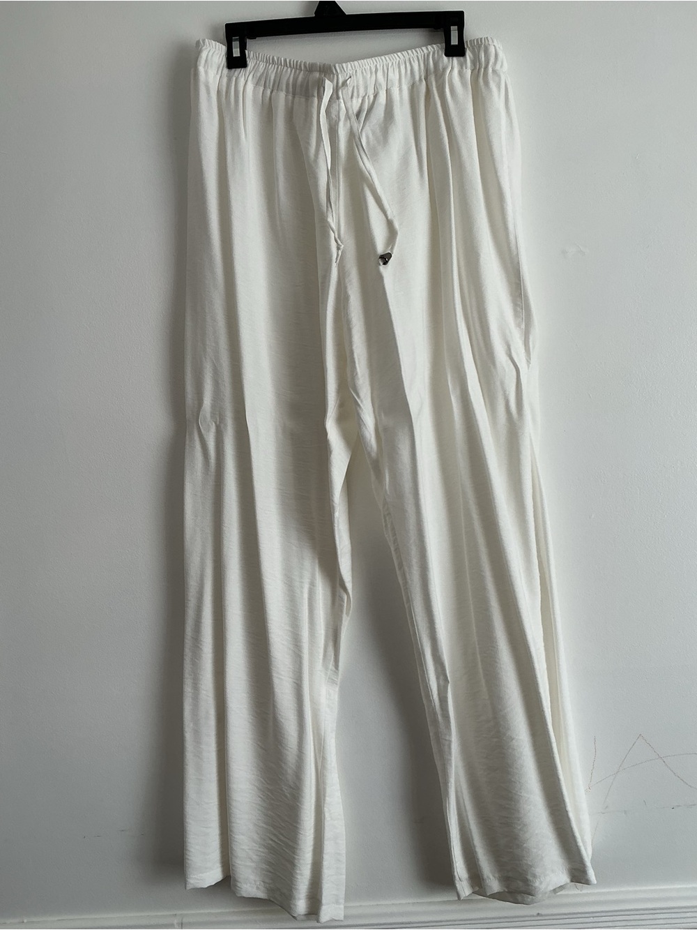 Women's Wide-Leg Drawstring Pants - White